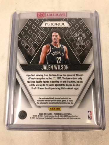 Panini Pheonix Basketball Jalen Wilson Signed Memorabilia 2023-24