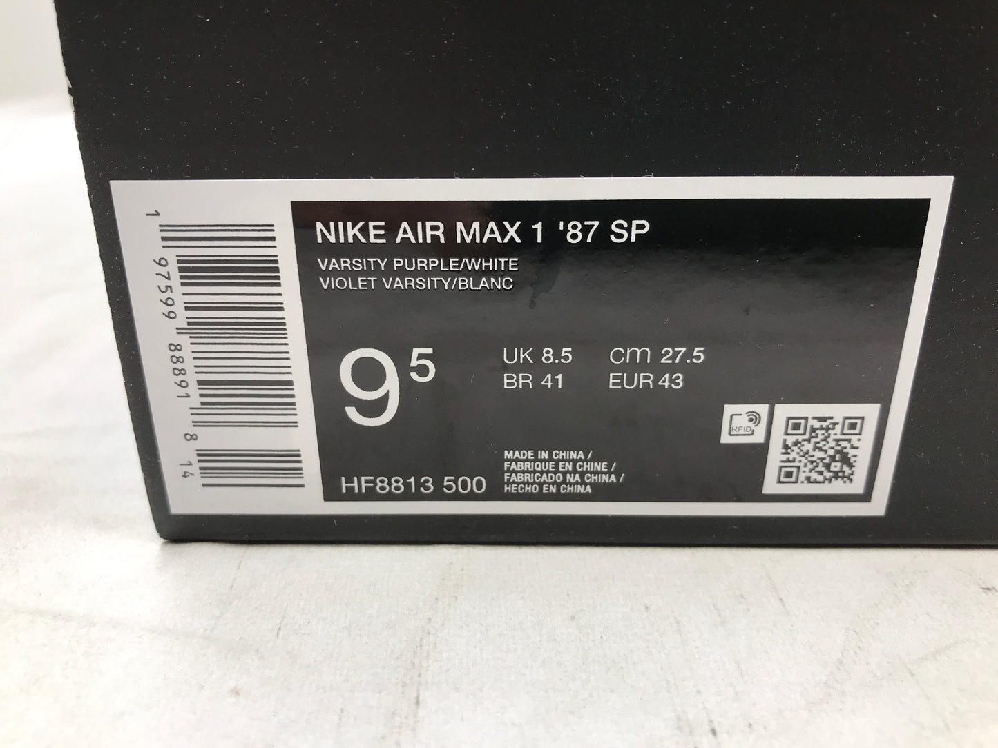 Nike Air Max 1 '87 SP Supreme Varsity Purple