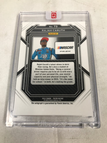 Panini Nascar Prizm Rajah Caruth #73 Signed Card 2023
