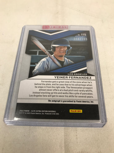 Panini Elite Extra Edition Baseball Yeiner Fernandez Signed Card 2023