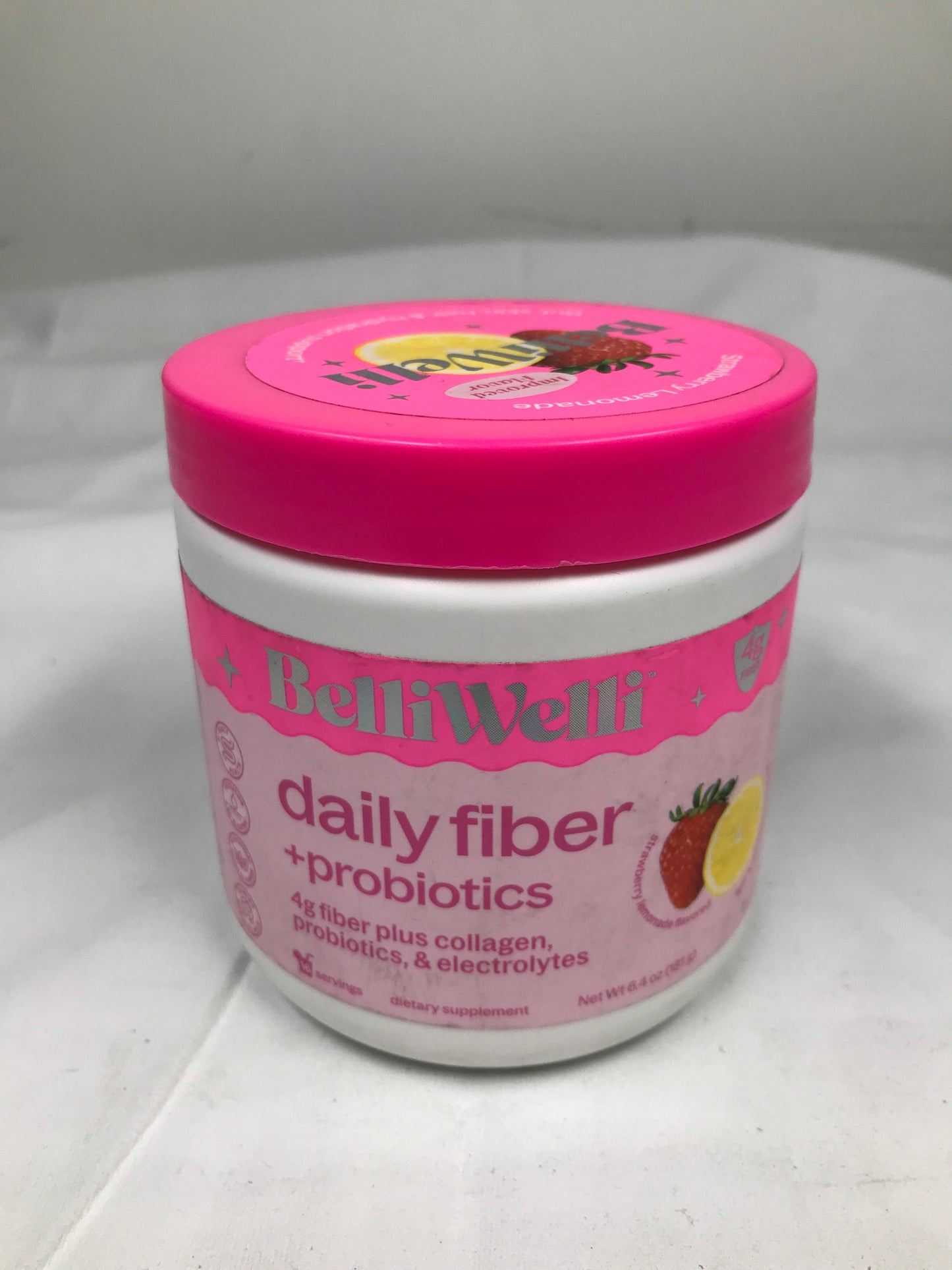 BelliWelli Daily Fiber + Probiotics - Strawberry Lemonade Flavored, 16 Servings
