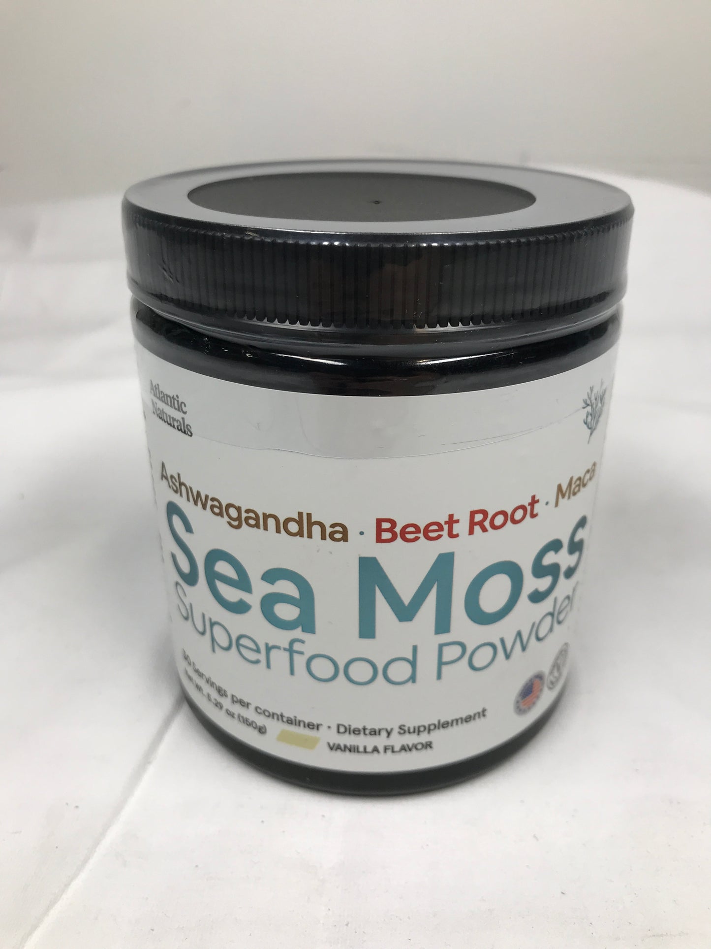 Atlantic Naturals Organic Sea Moss Superfood Powder with Ashwagandha, Beet Root & Maca, 30 Servings
