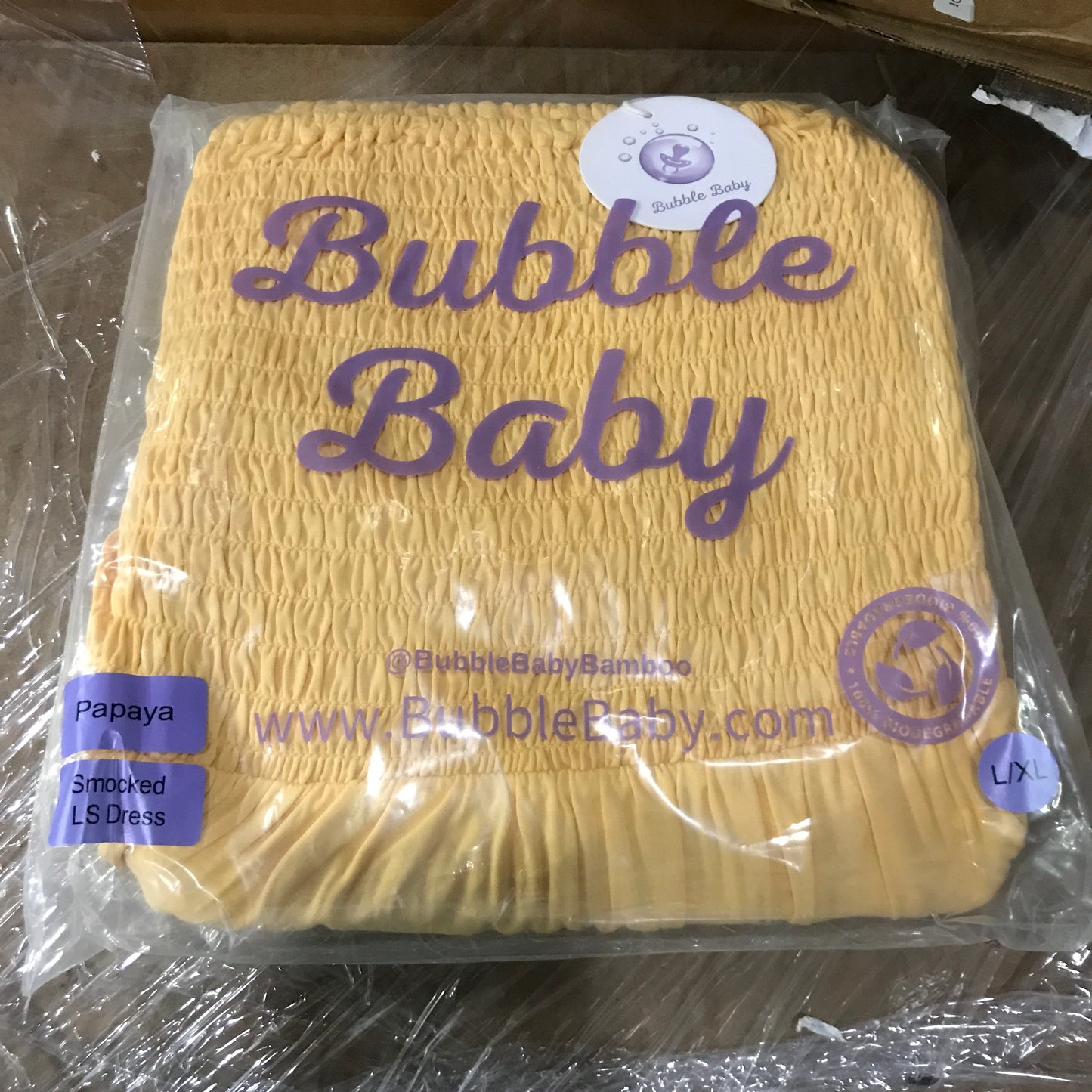 Bubble Baby - Adult Long Sleeve Smocked Dress - Papaya