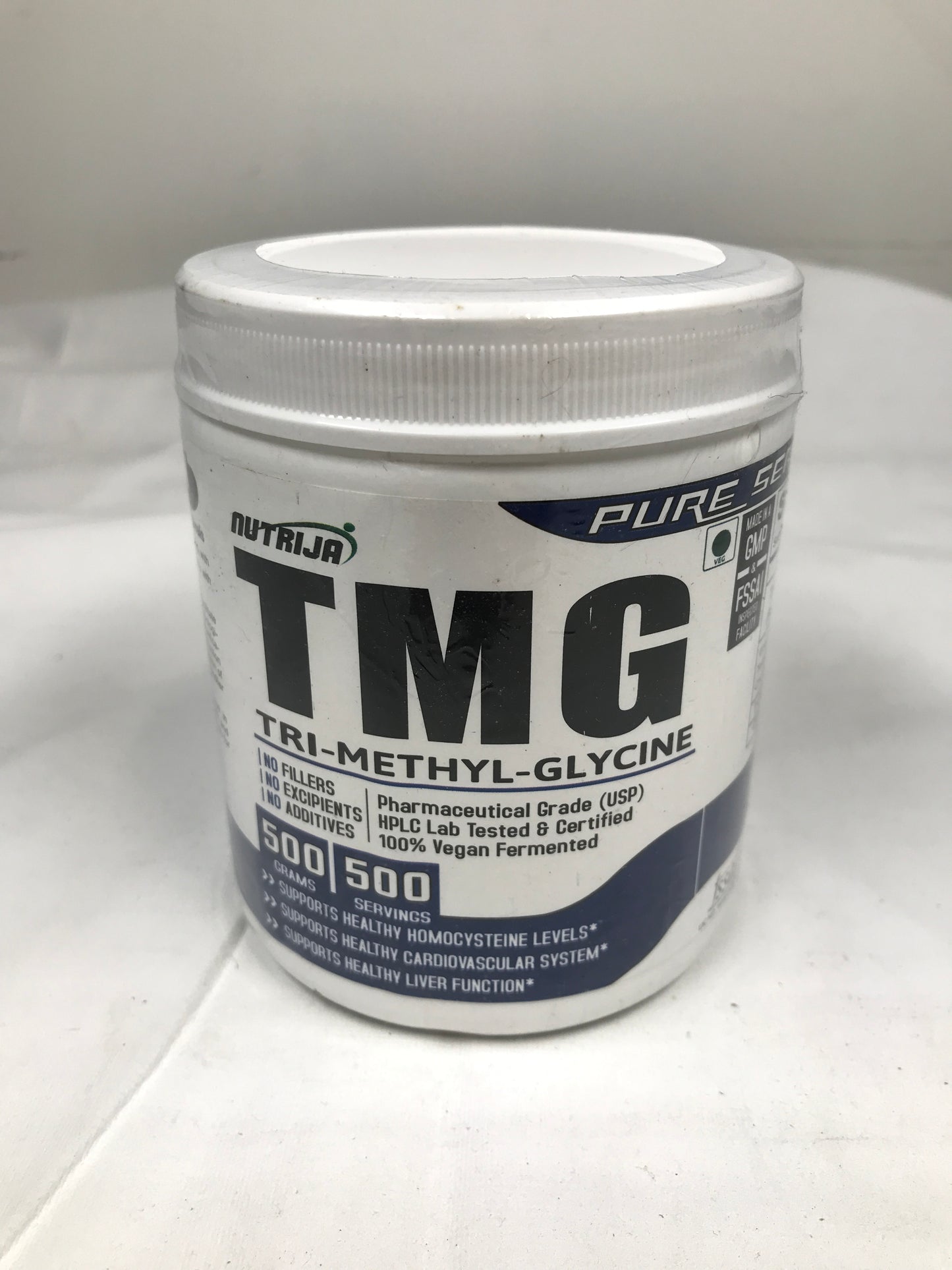 Nutrija TRIMETHYLGLYCINE (TMG)(Betaine Anhydrous), 500 grams