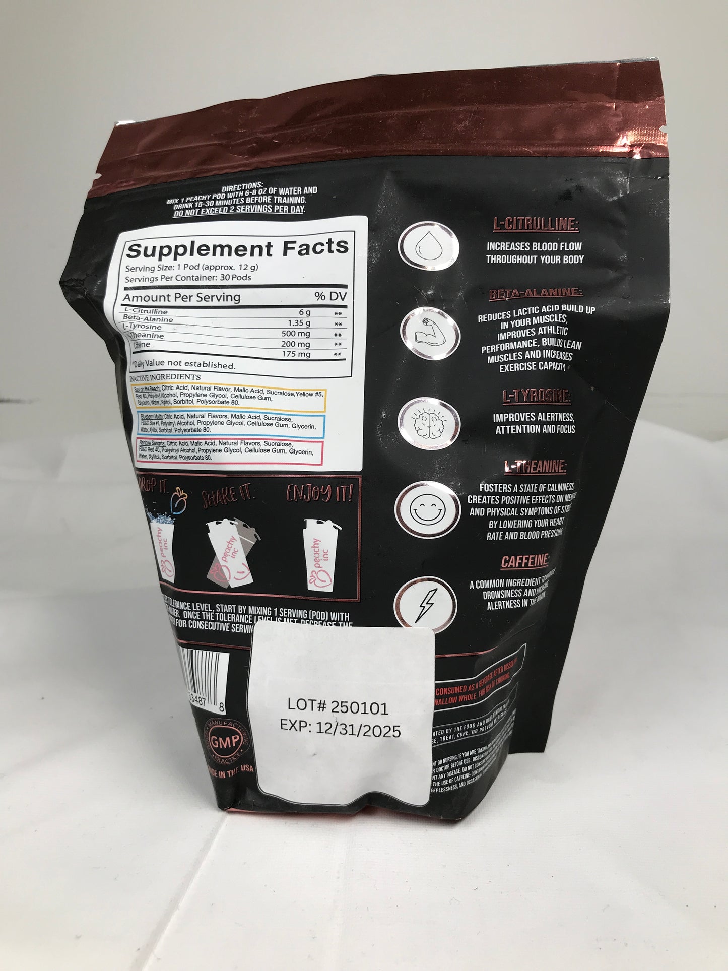 Peachy Inc Pre-Workout Pods, 30 Servings