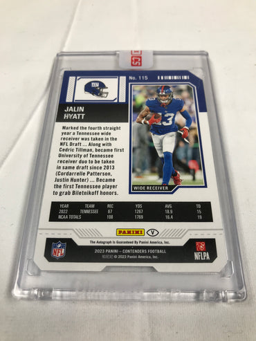 Panini Contenders Football Jalin Hyatt Signed Card 2023