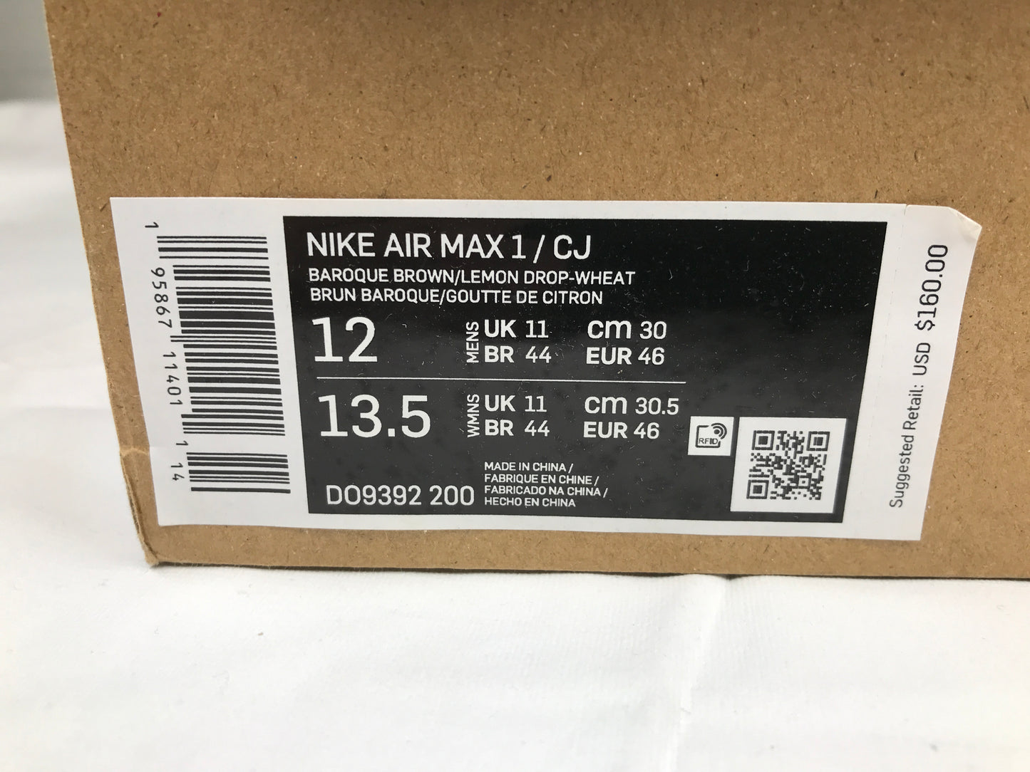 Nike Air Max 1 Travis Scott Cactus Jack Baroque Brown