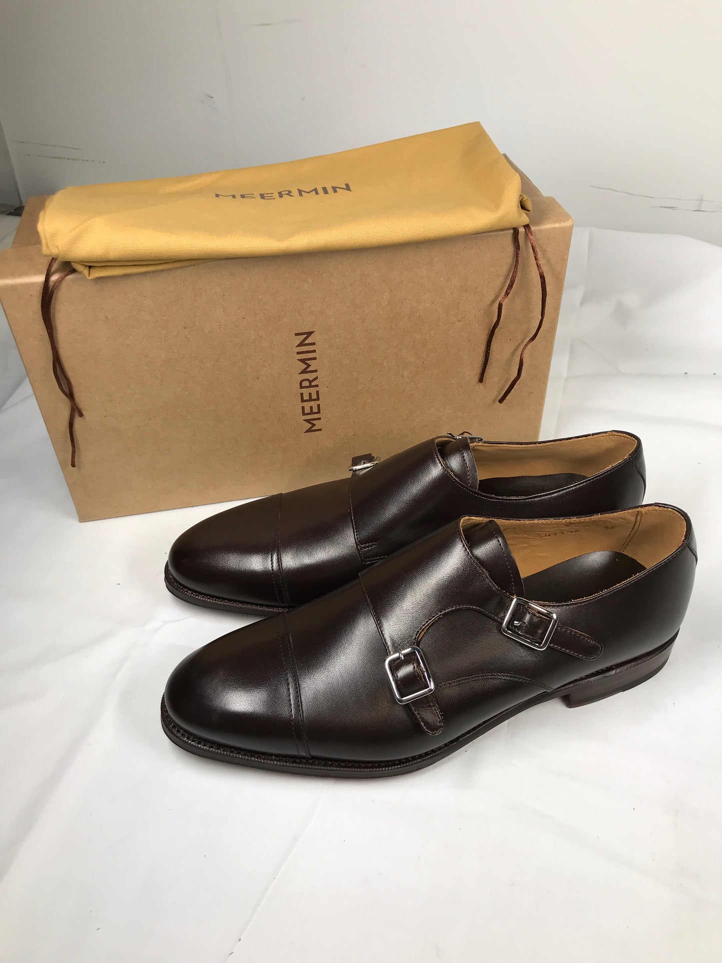 Meermin 101341 Dark Brown Calf Loafers / Monk Strap