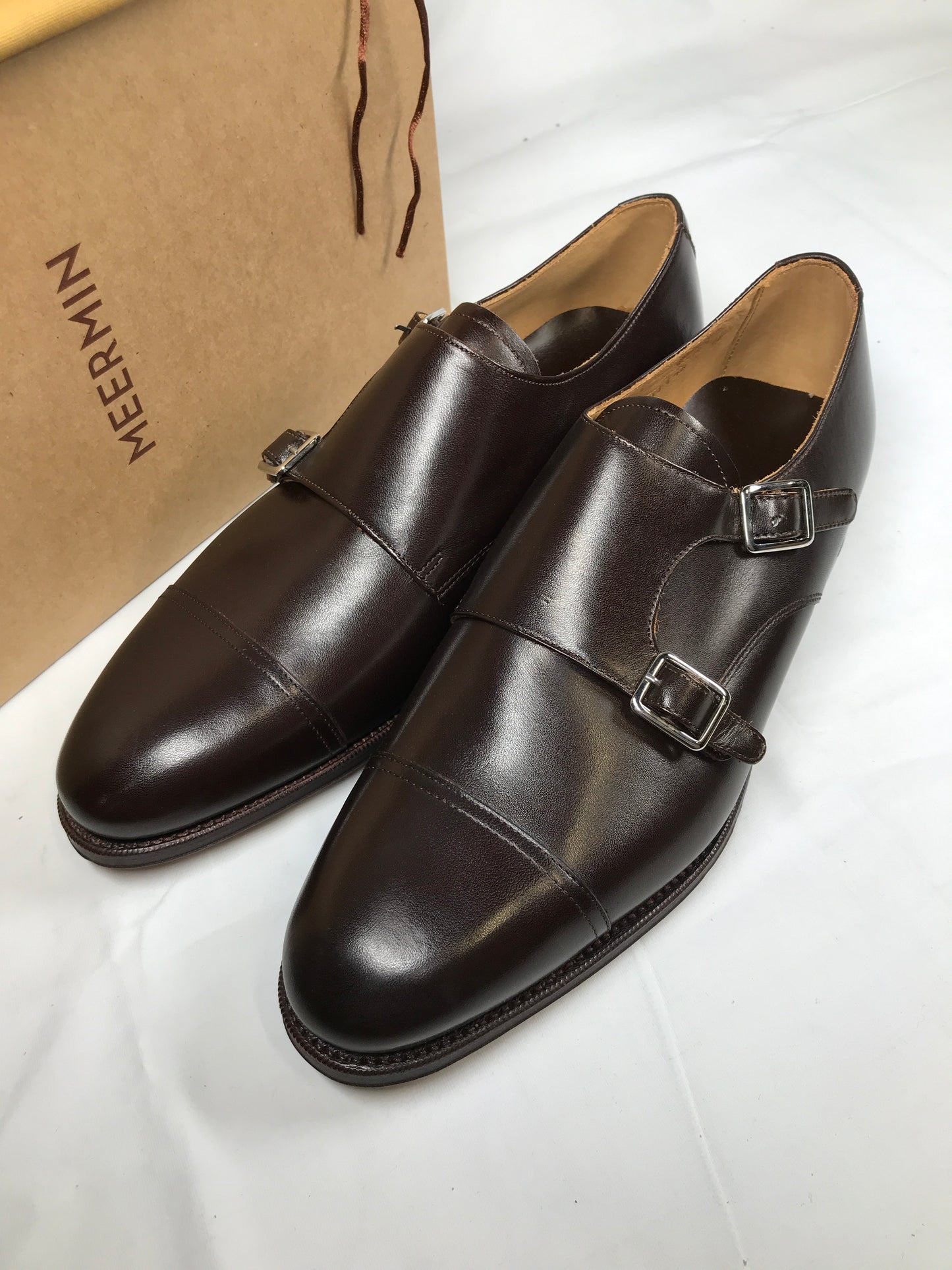 Meermin 101341 Dark Brown Calf Loafers / Monk Strap