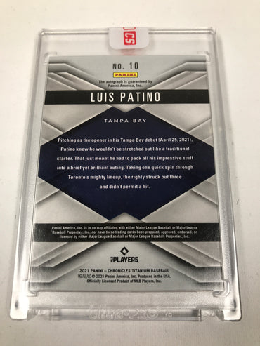 Panini Chronicles Titanium Baseball Luis Patino Signed Card 2021
