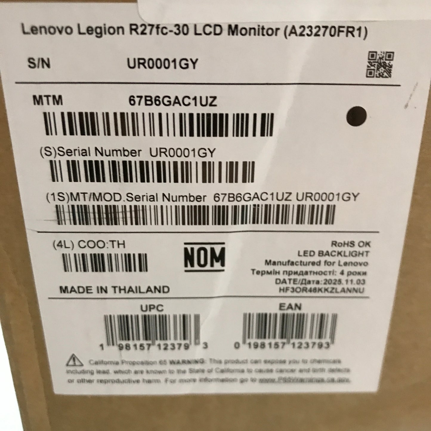 Lenovo Legion R27fc-30 27-inch VA Curved FHD 280Hz Gaming Monitor