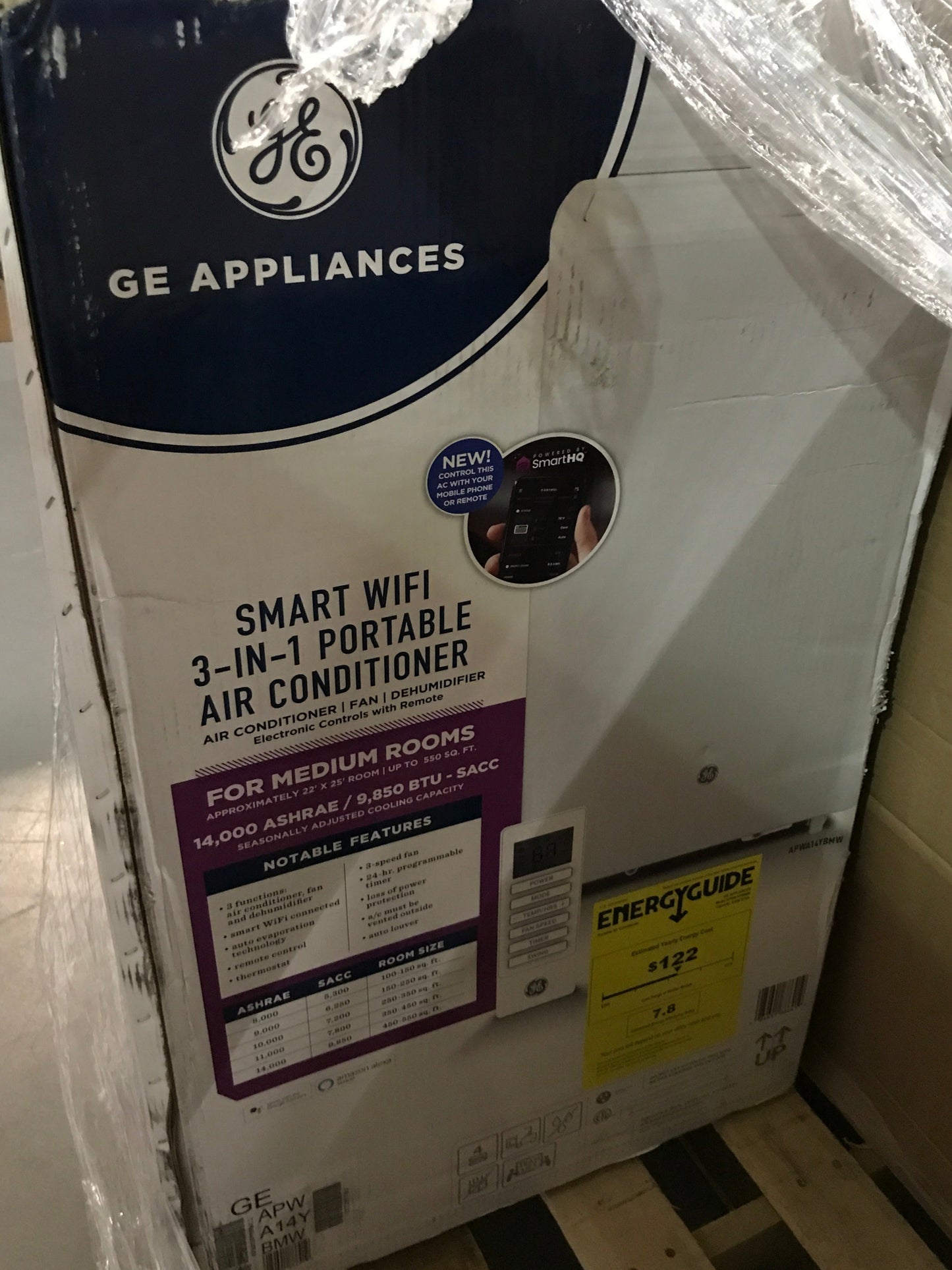 GE 14,000 BTU Smart Portable Air Conditioner White - PICK UP ONLY