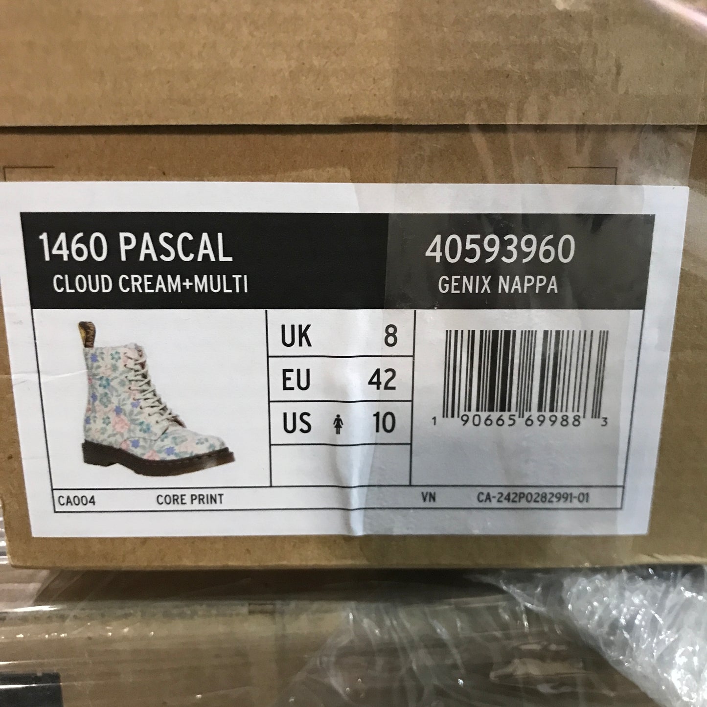 Dr. Martens 1460 Pascal Floral Reclaimed Leather Boots - Cloud Cream