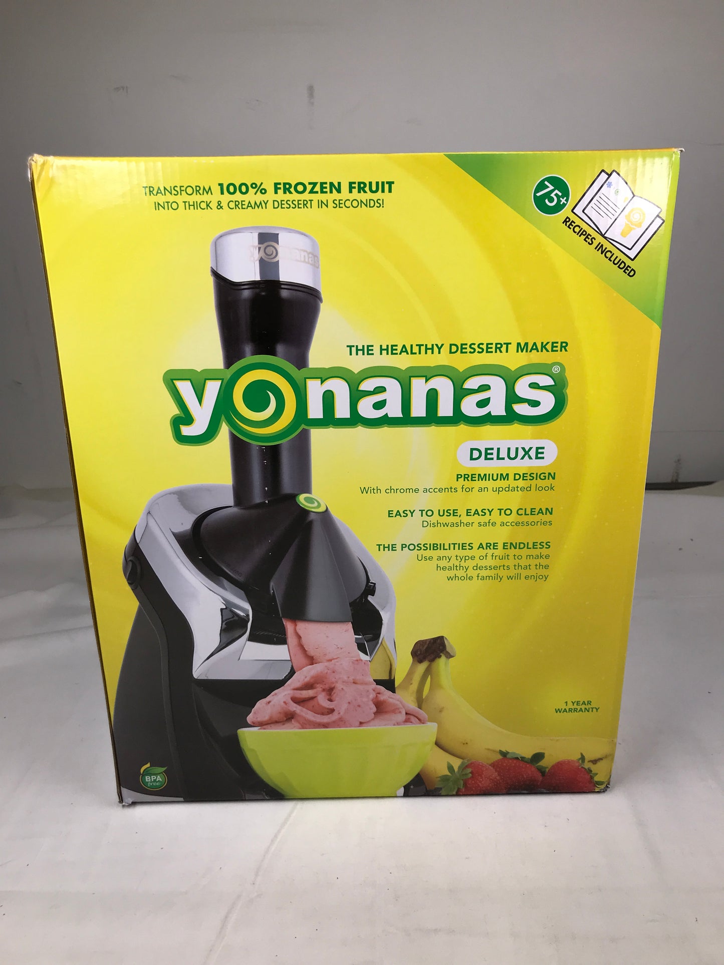 Yonanas Deluxe Healthy Soft-Serve Dessert Maker with Expanded Recipe Book