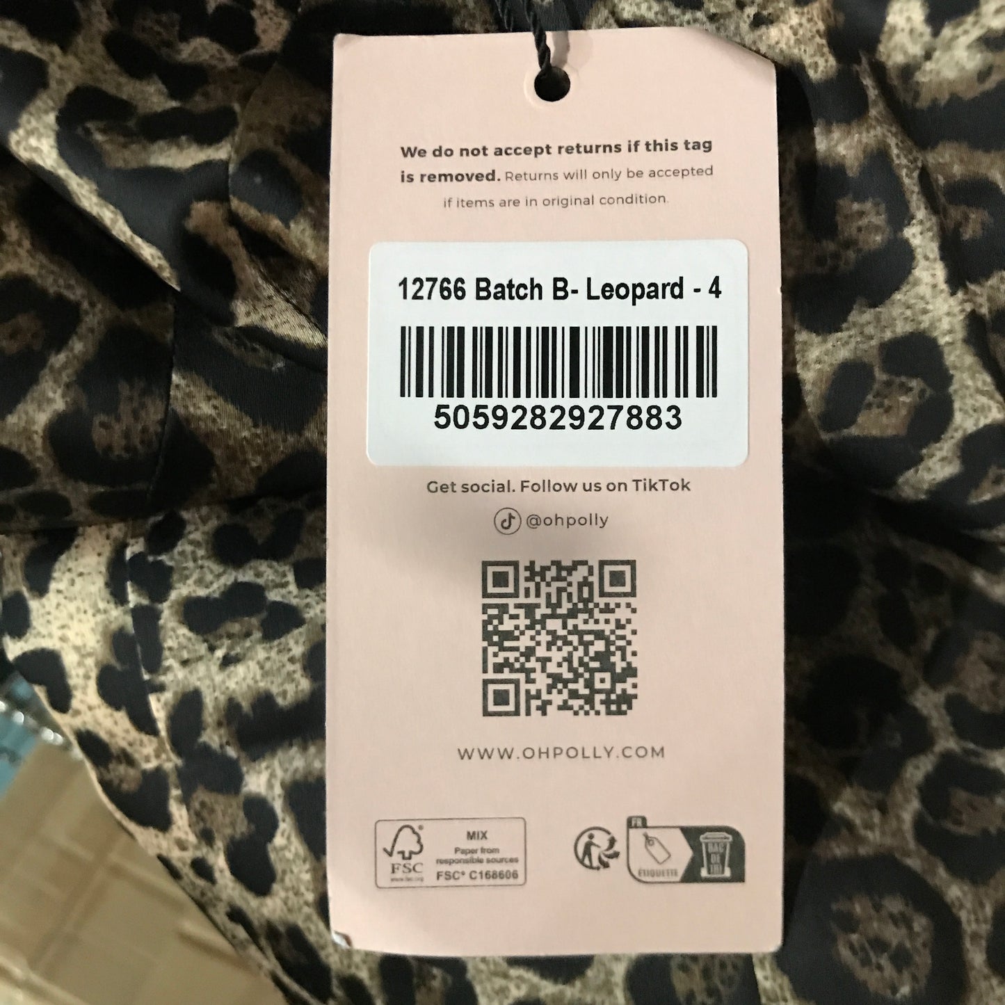 Oh Polly Ismay Layered Halterneck Bodycon Midi Dress in Leopard Print