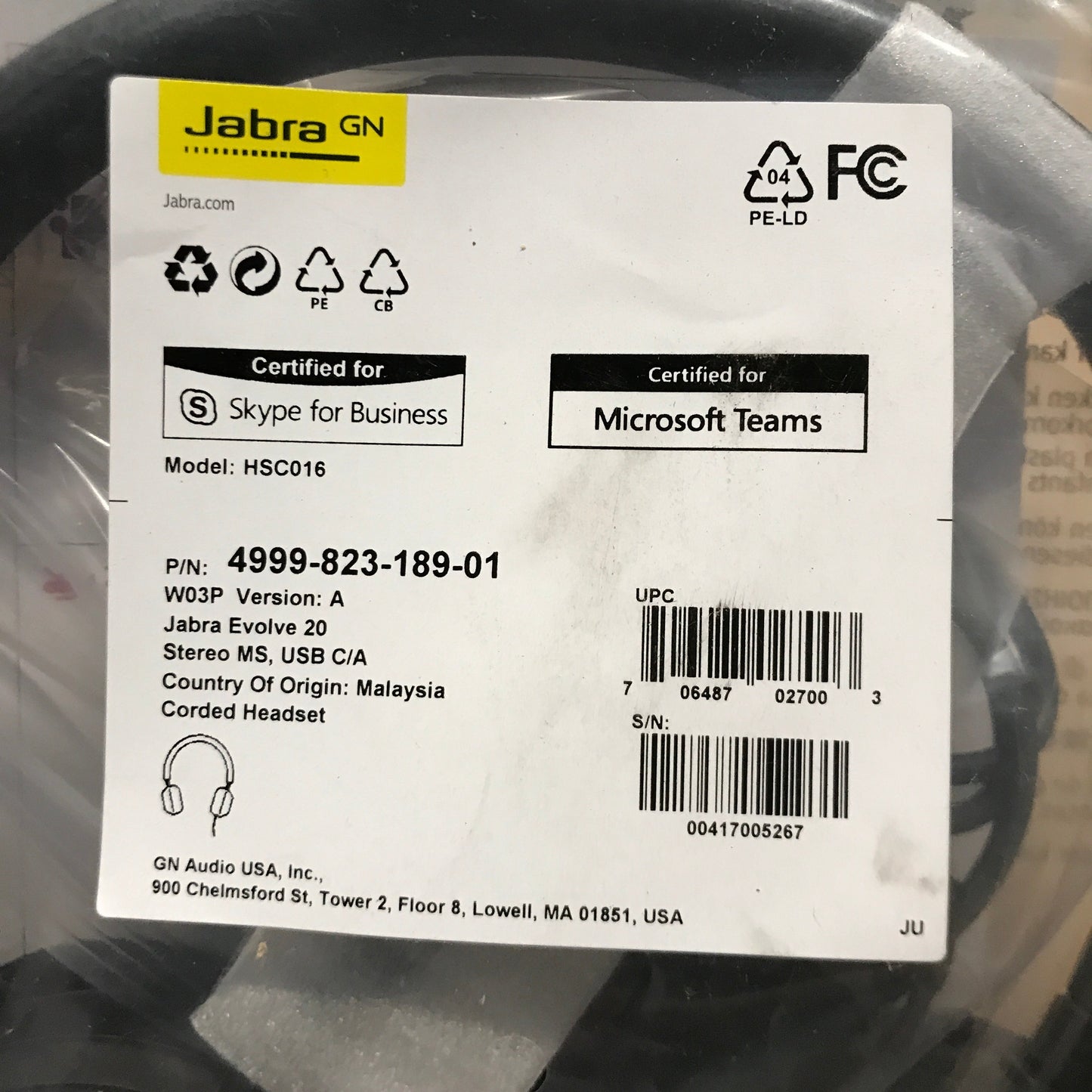 Jabra Evolve 20 Wired Headset - 2 Pack