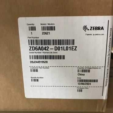 Zebra ZD621D Desktop Direct Thermal Barcode Printer