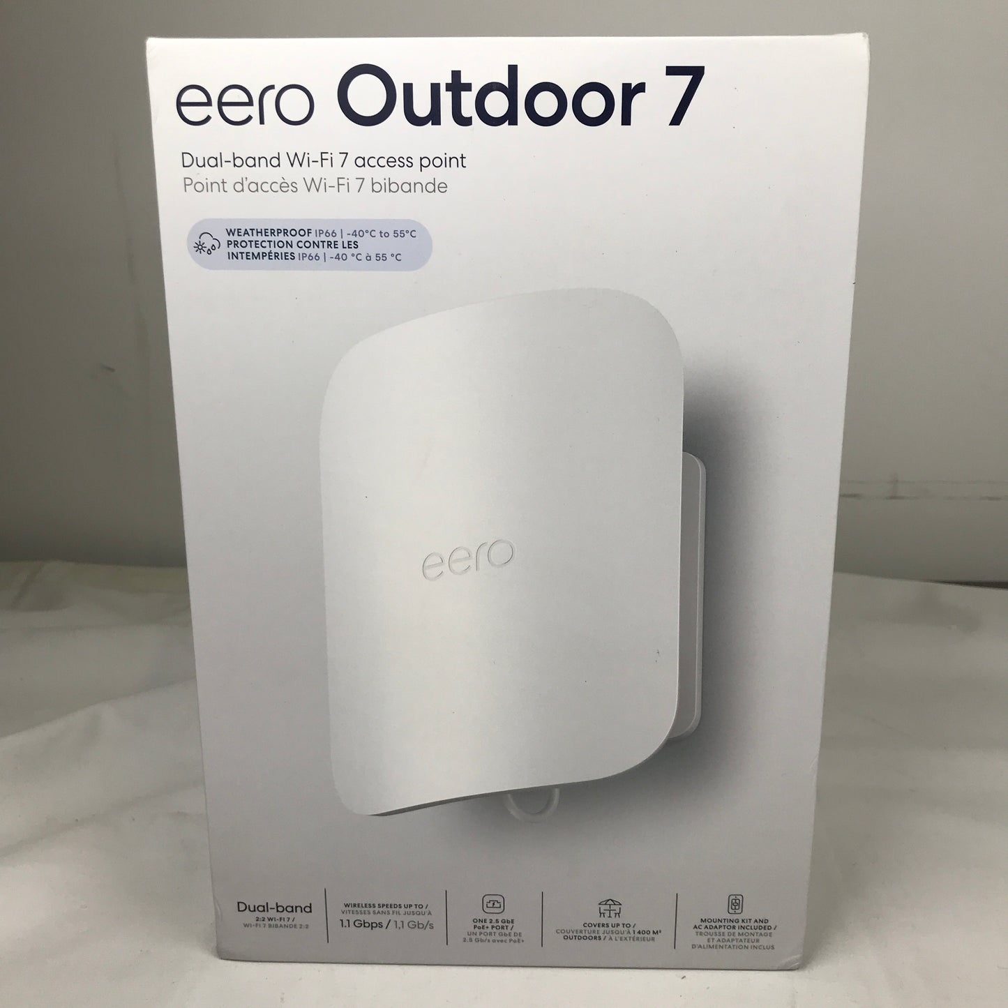 eero Outdoor - 7 Dual-Band Wi-Fi 7 Access Point with AC Adapter