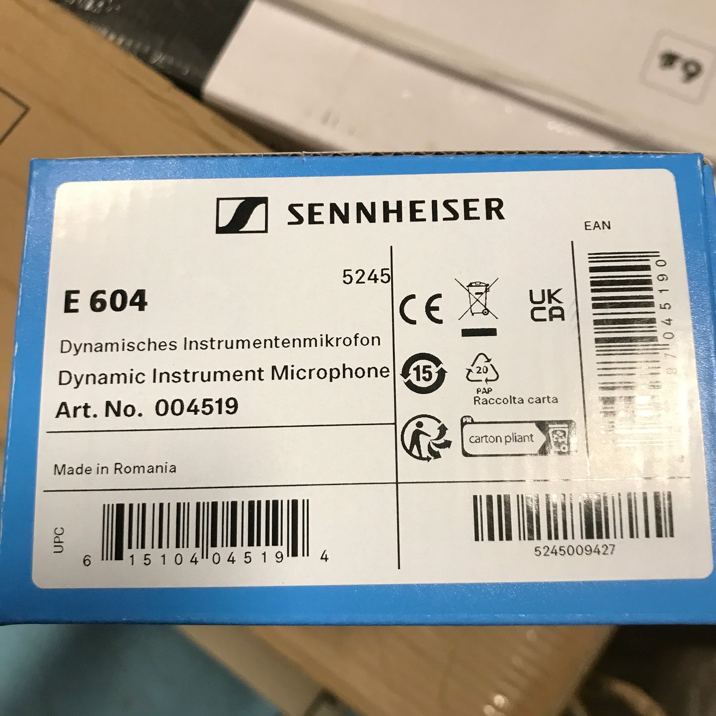 Sennheiser E604 Dynamic Cardioid for Snare and Toms