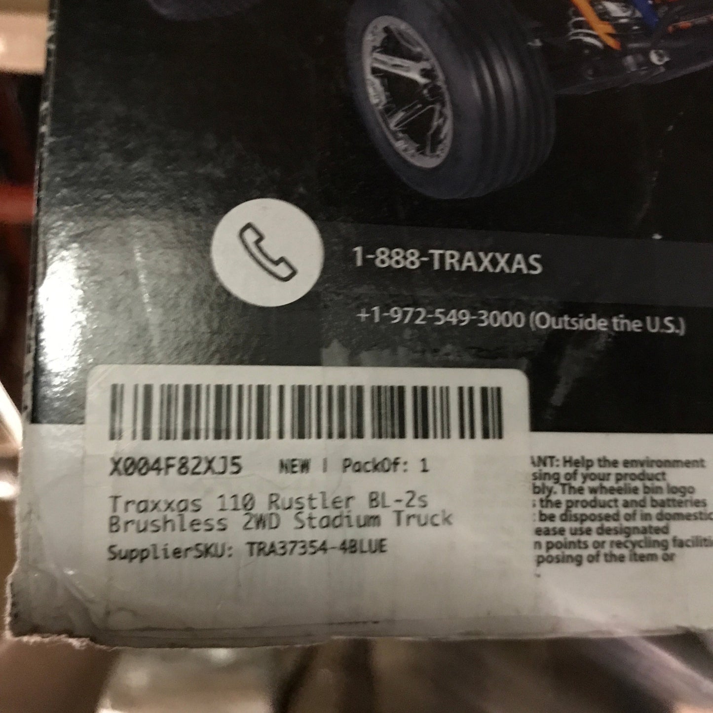 Traxxas 110 Rustler 2WD BL-2s Brushless 2WD Stadium Truck - Blue