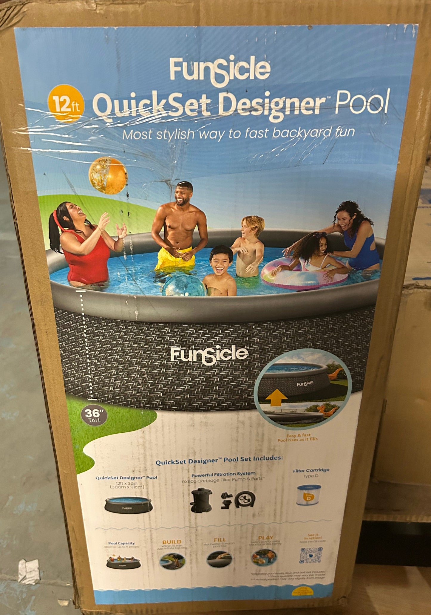 Funsicle Round Quick Set 12' Inflatable Pool with Filter Pump - PICK UP ONLY