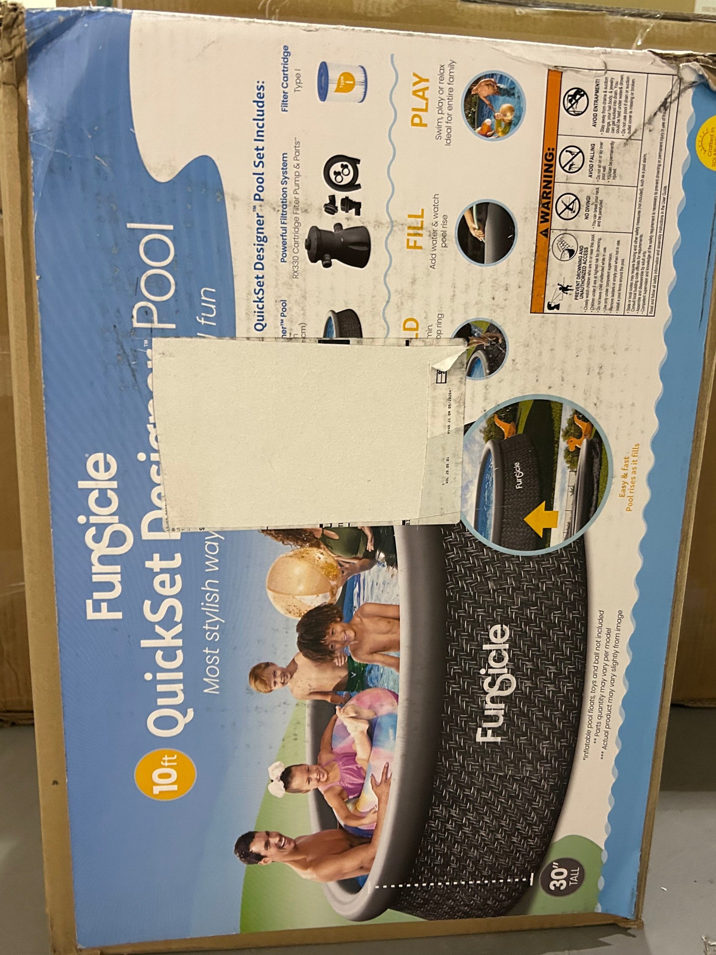 Funsicle Round Quick Set 10' Inflatable Pool with Filter Pump
