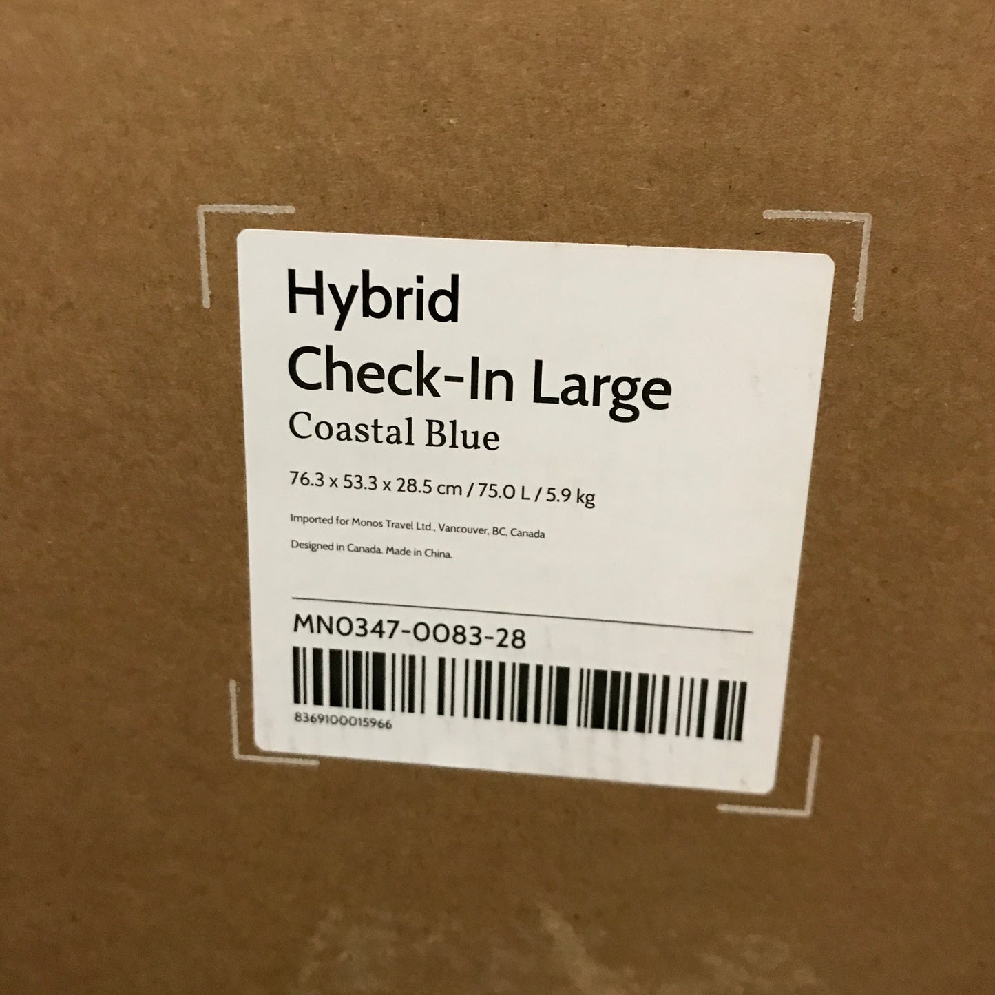 Monos Hybrid Check-In Large in Coastal Blue