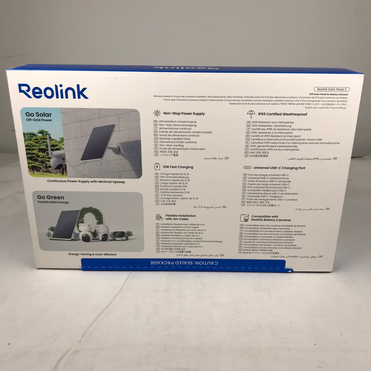 Reolink Solar Panel 3 - 12W Solar Panel for Battery Cameras