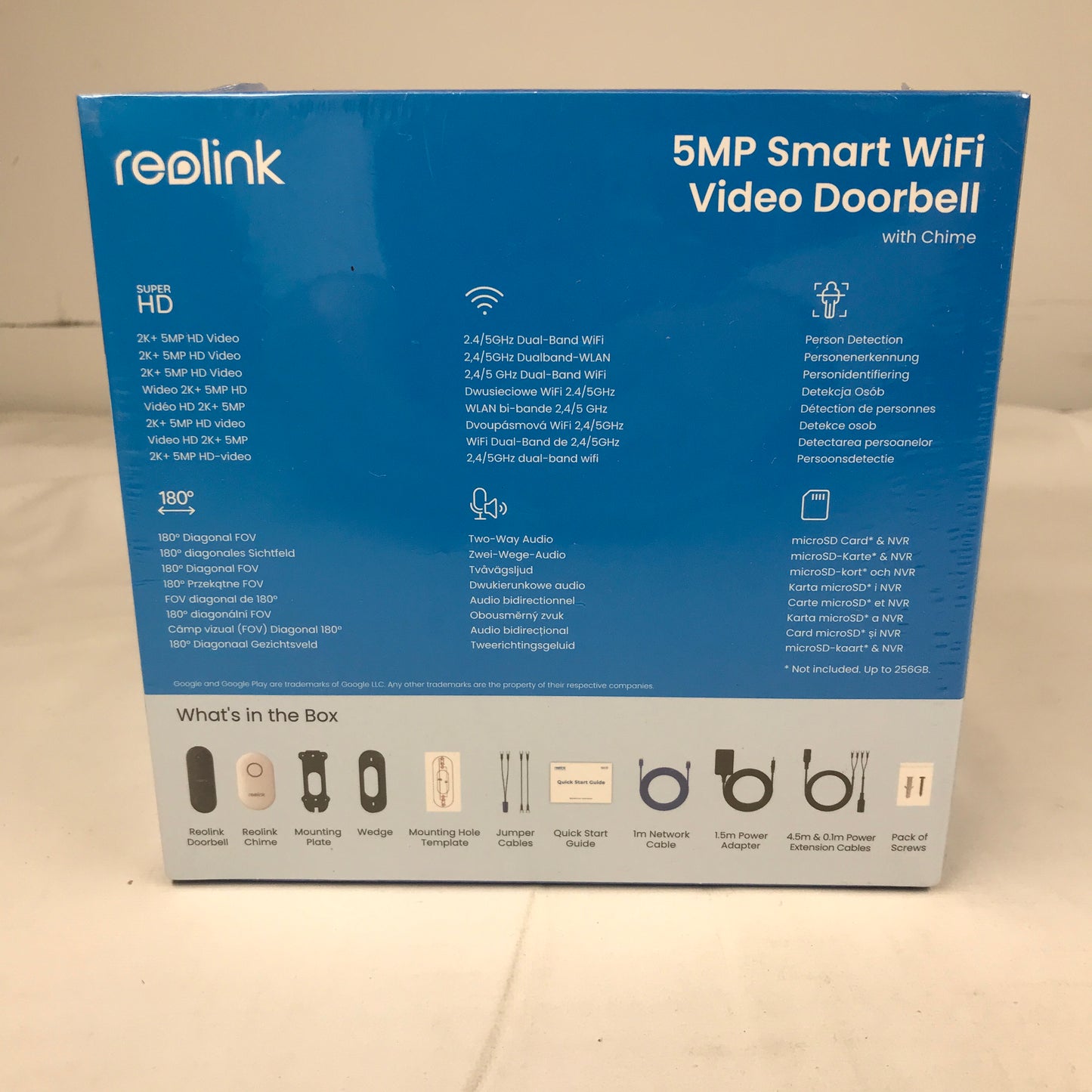 Reolink Video Doorbell WiFi - 5MP Smart Wifi Video Doorbell with Chime