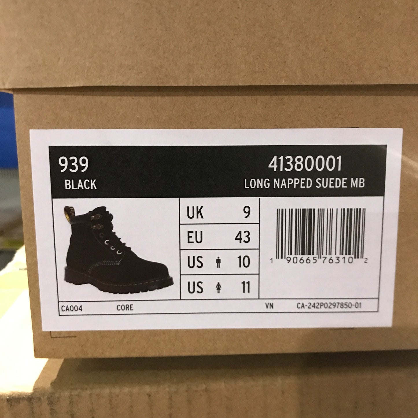 Dr. Martens 939 Ben Boot Leather Lace Up Boots - Black
