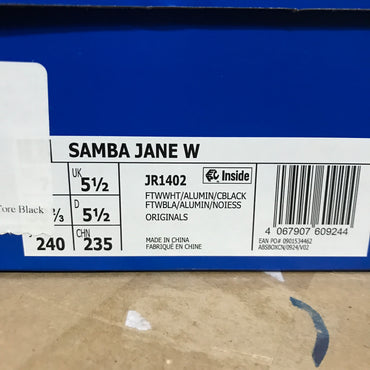 Adidas Samba Jane Shoes - Cloud White/Alumina/Core Black
