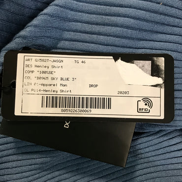 Dolce & Gabbana Men’s Silk Henley Shirt - Blue