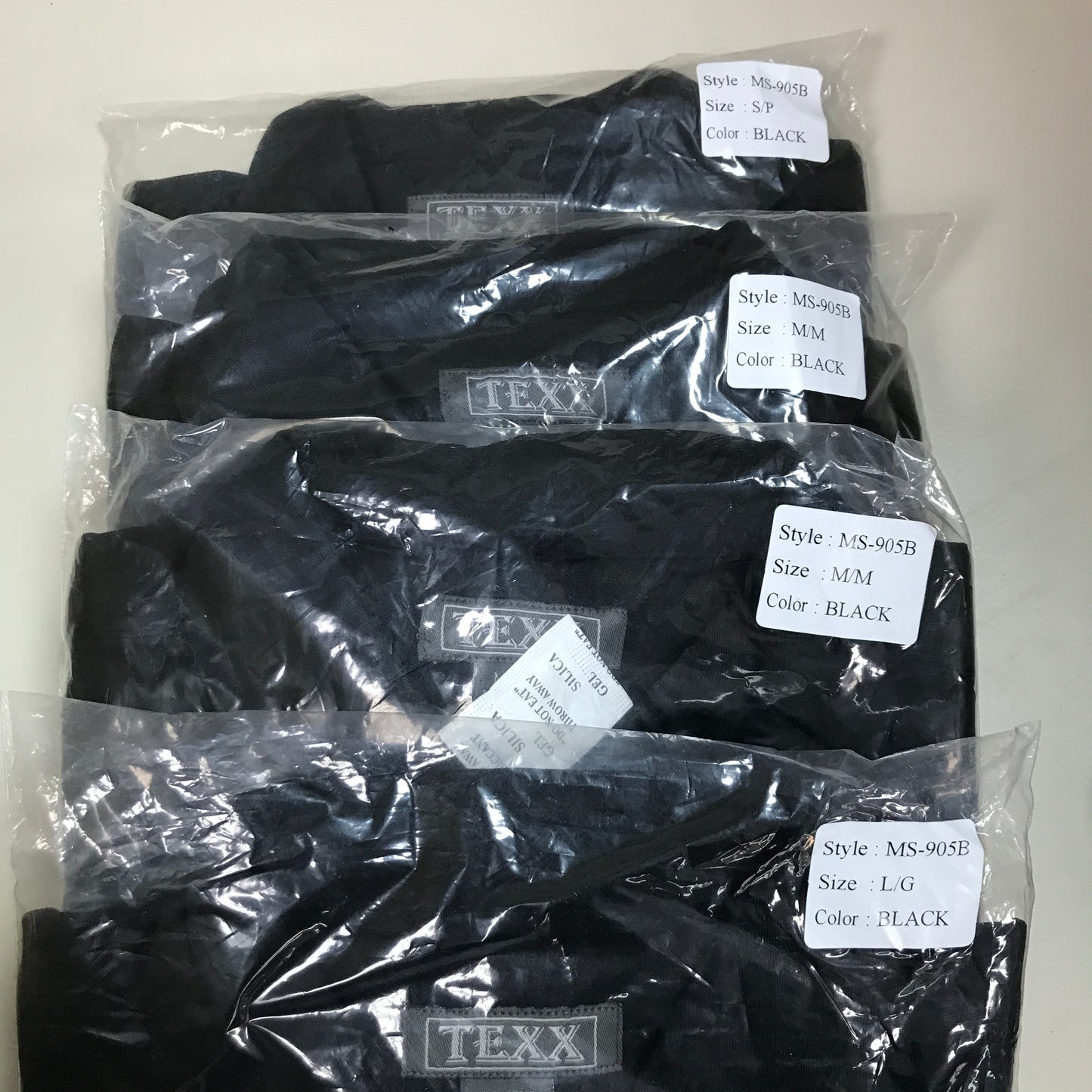 Texx Men's Short Sleeve 100% Cotton Twill Shirt - Black