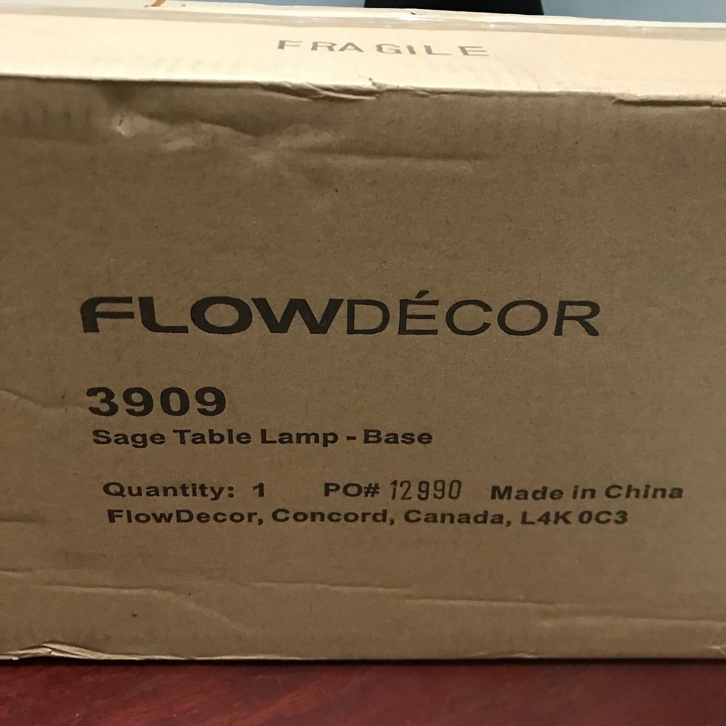 Flow Decor Sage Table Lamp - Base Only (Shade Not Included)