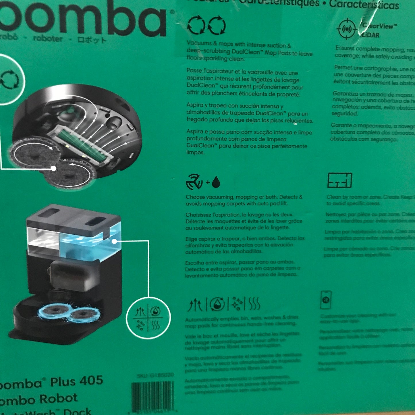 iRobot Roomba Plus 405 Combo Robot Vacuum & Mop for Multi-Surface with AutoWash Dock