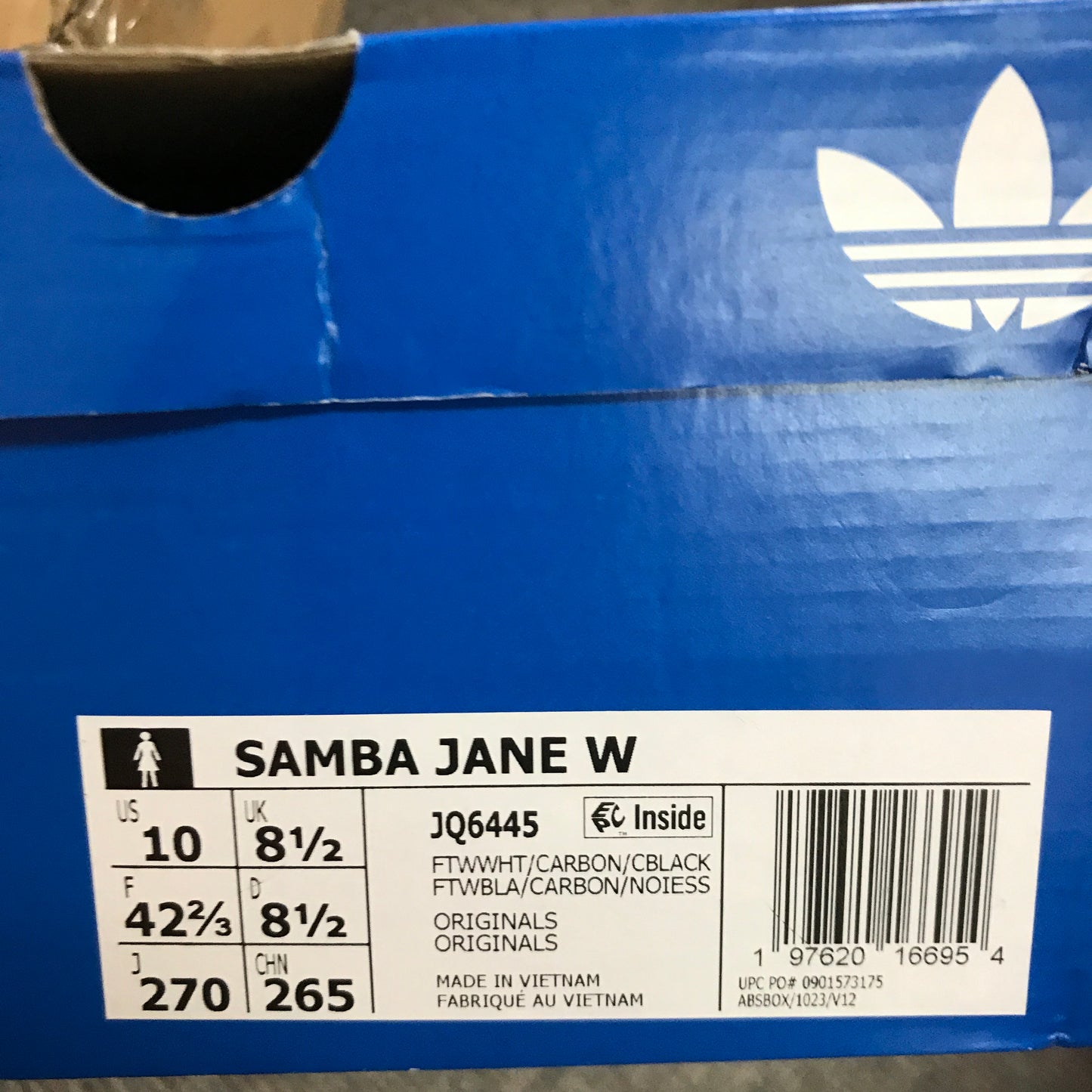 Adidas Samba Jane Shoes - cloud white/carbon/core black