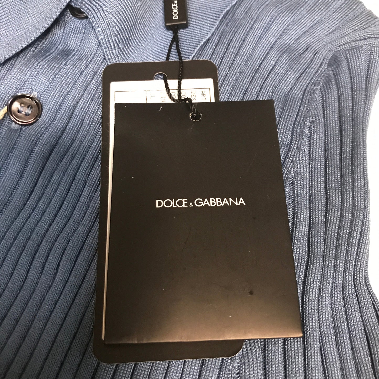 Dolce & Gabbana Men’s Silk Henley Shirt - Blue