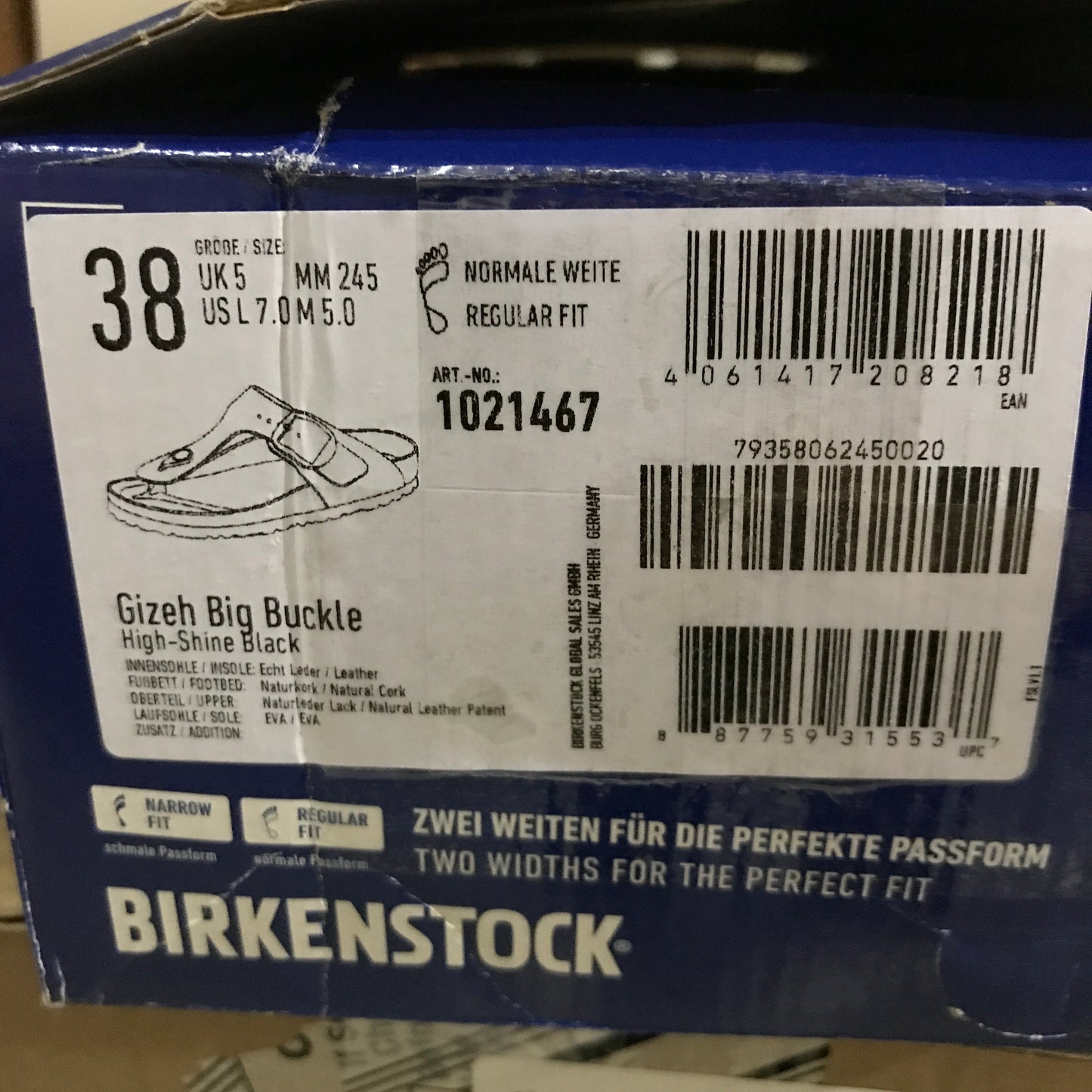 Birkenstock Women's Gizeh Big Buckle Natural Leather Patent - High-Shine Black