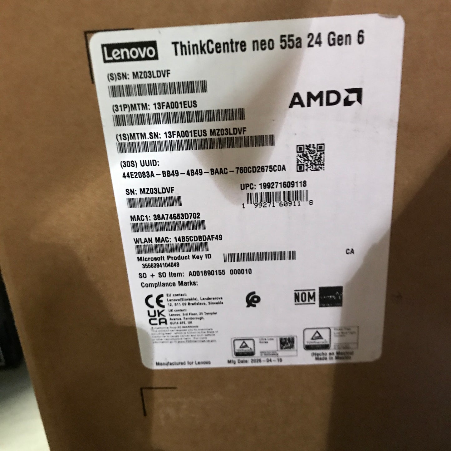 Lenovo ThinkCentre Neo 55a Gen 6 AMD (24″) All-in-One