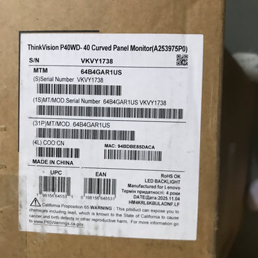 ThinkVision P34WD-40 34" WQHD Curved USB-C Docking Monitor