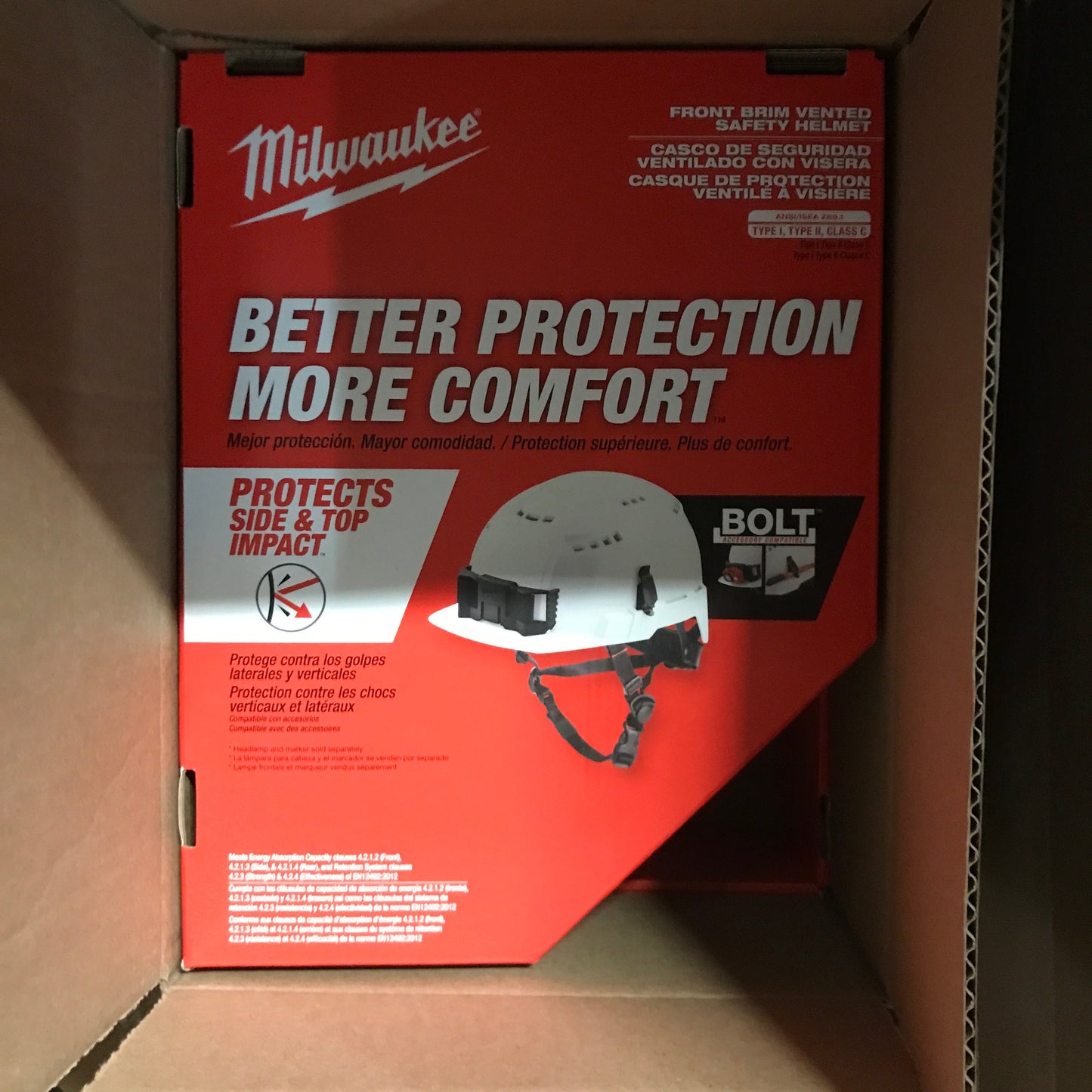 Milwaukee Vented Front-Brim Helmet w/ Headlamp Mount