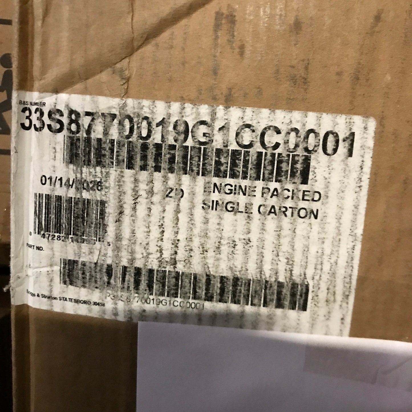 Briggs & Stratton EX1900 19 HP 540cc Vertical Engine - PICK UP ONLY