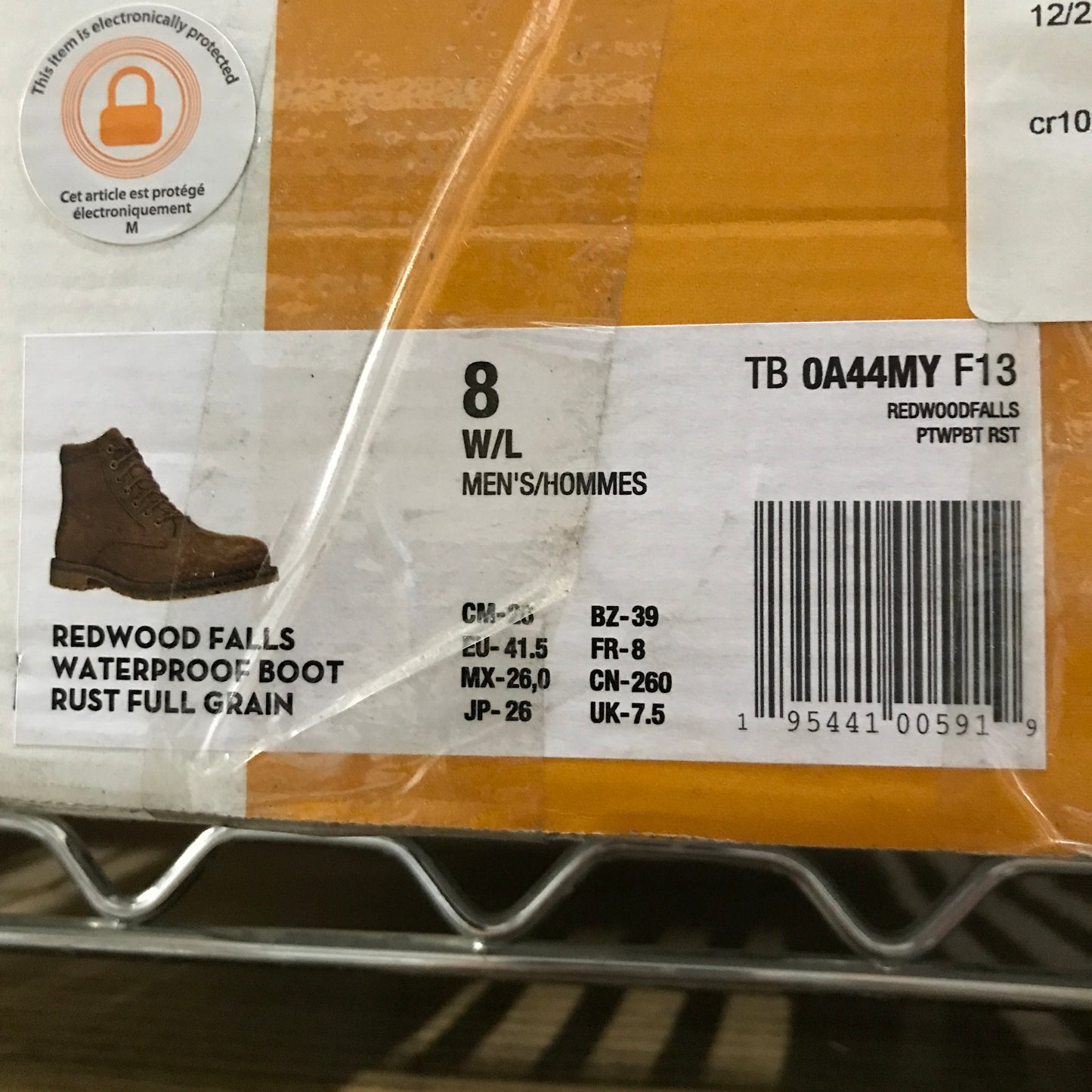 Timberland Rust Full-Grain Mens Redwood Falls Waterproof Boots