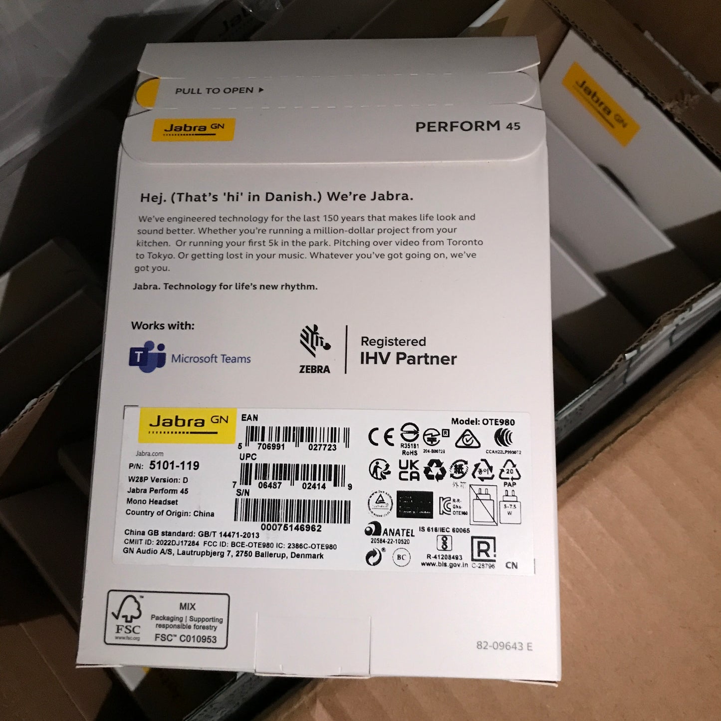 Jabra Perform 45 Push-to-Talk (PTT) Bluetooth Wireless Headset