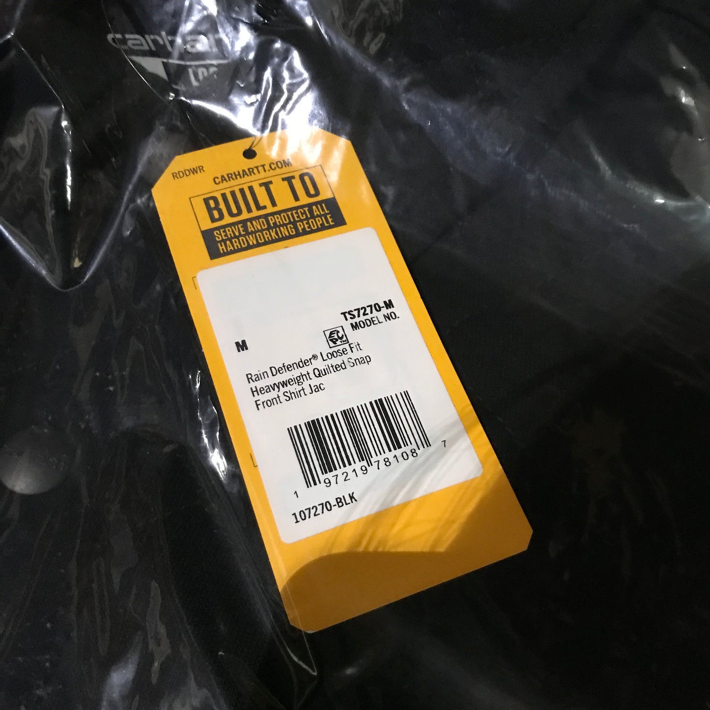 Carhartt Rain Defender Loose Fit Heavyweight Quilted Snap Front Shirt Jacket