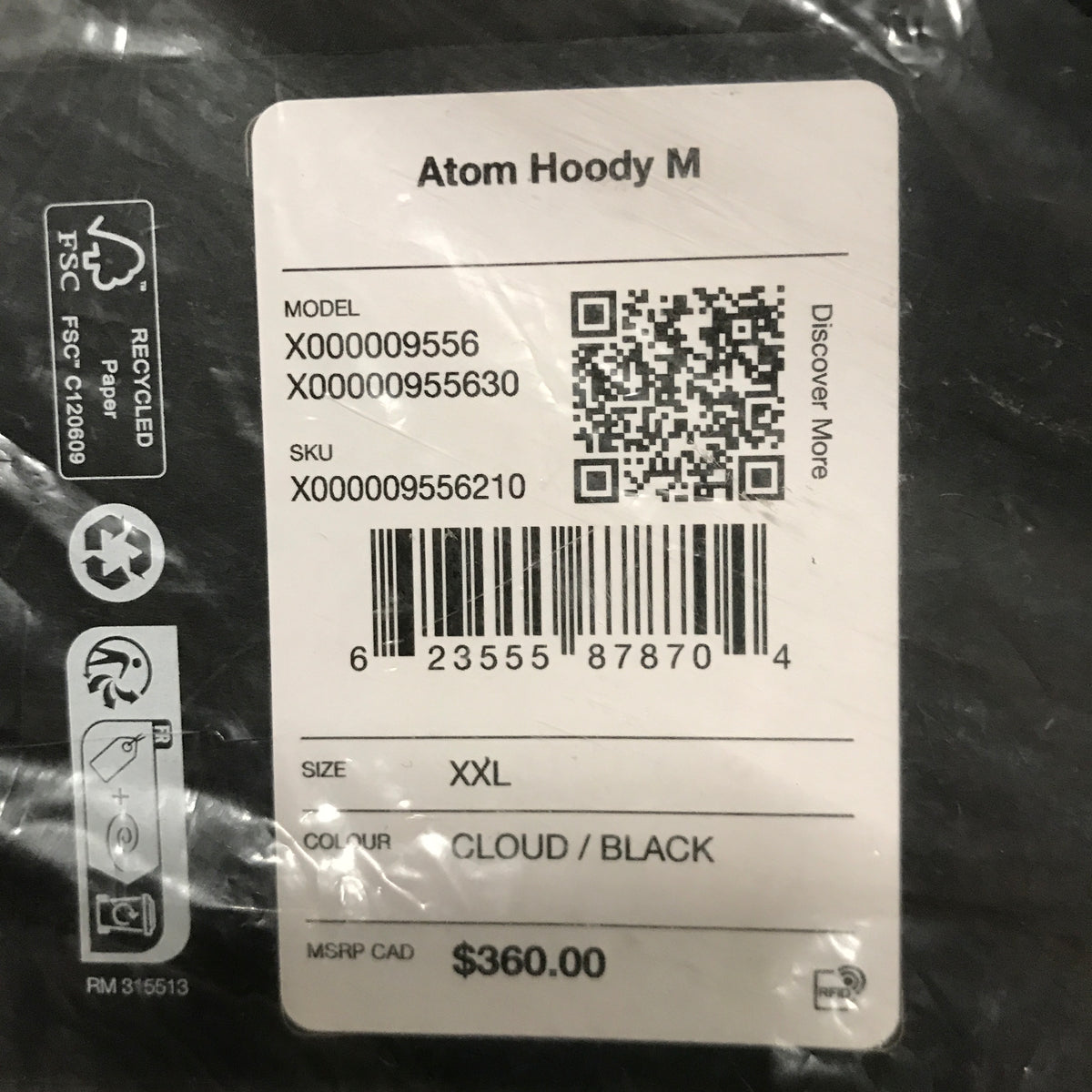 Arc'teryx Atom Hoody Men's - Cloud/Black
