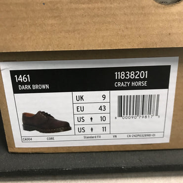Dr. Martens 1461 Crazy Horse Leather Oxford Shoes - Brown