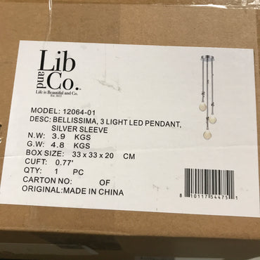 BELLISSIMA 12064-01, 3 Light LED Pendant