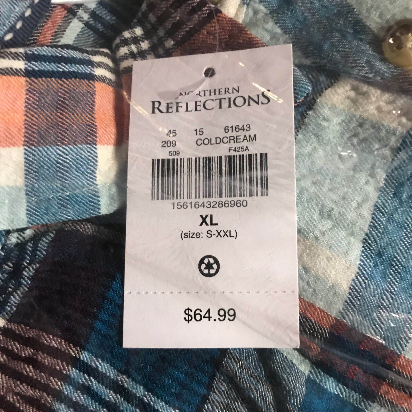 Northern Reflections Button Front Classic Plaid Shirt