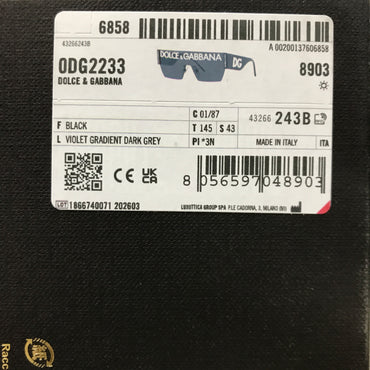 Dolce & Gabanna DG2233 Sunglasses - Black Frame / Dark Grey Lenses